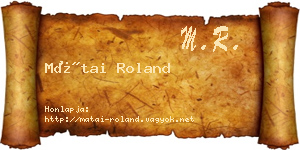 Mátai Roland névjegykártya